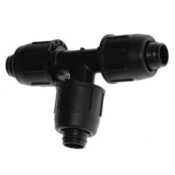 PE-T-Stück 25-25-25mm verschraubt schwarz (Box12)